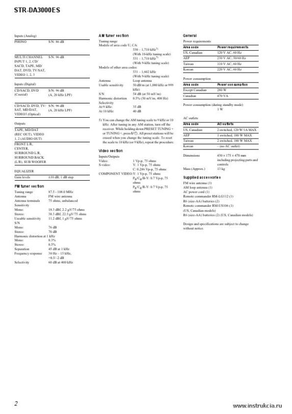 Сервисная инструкция SONY STR-DA3000ES V1.3