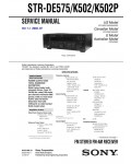 Сервисная инструкция Sony STR-DE575, STR-K502, STR-K502P