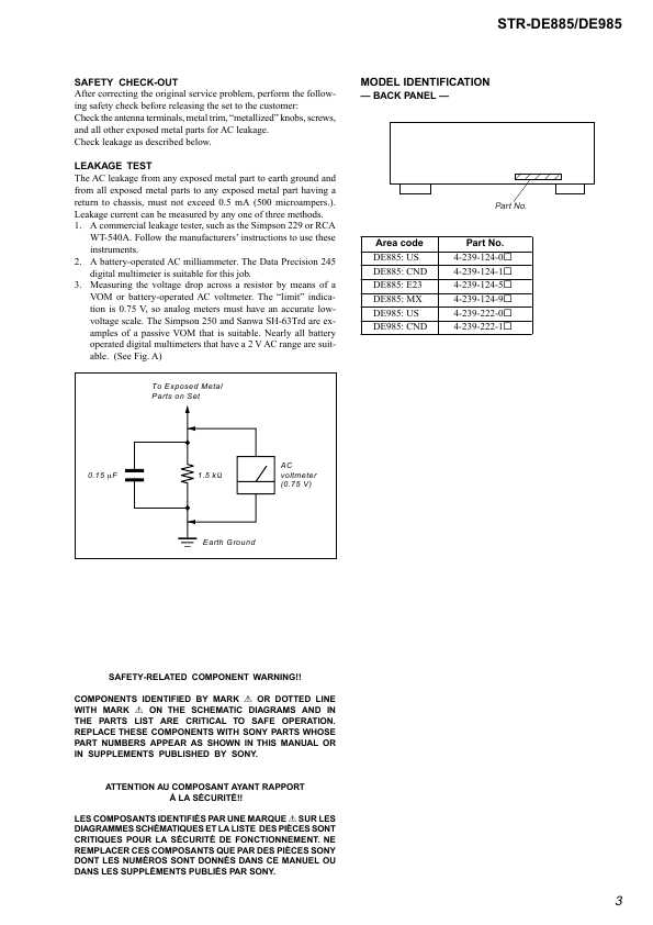 Сервисная инструкция Sony STR-DE885, STR-DE985