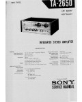 Сервисная инструкция Sony TA-2650