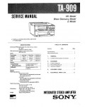 Сервисная инструкция Sony TA-909