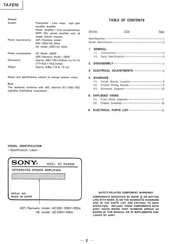 Сервисная инструкция Sony TA-F270