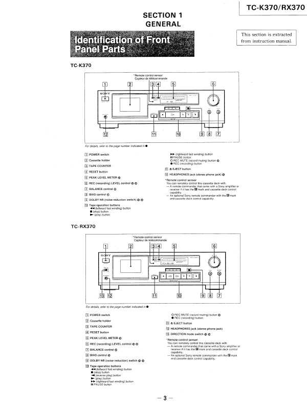 Сервисная инструкция Sony TC-K370, TC-RX370