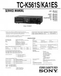 Сервисная инструкция Sony TC-K561S, TC-KA1ES