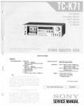 Сервисная инструкция Sony TC-K71