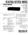 Сервисная инструкция Sony TC-K715S, TC-K717ES, TC-K815S