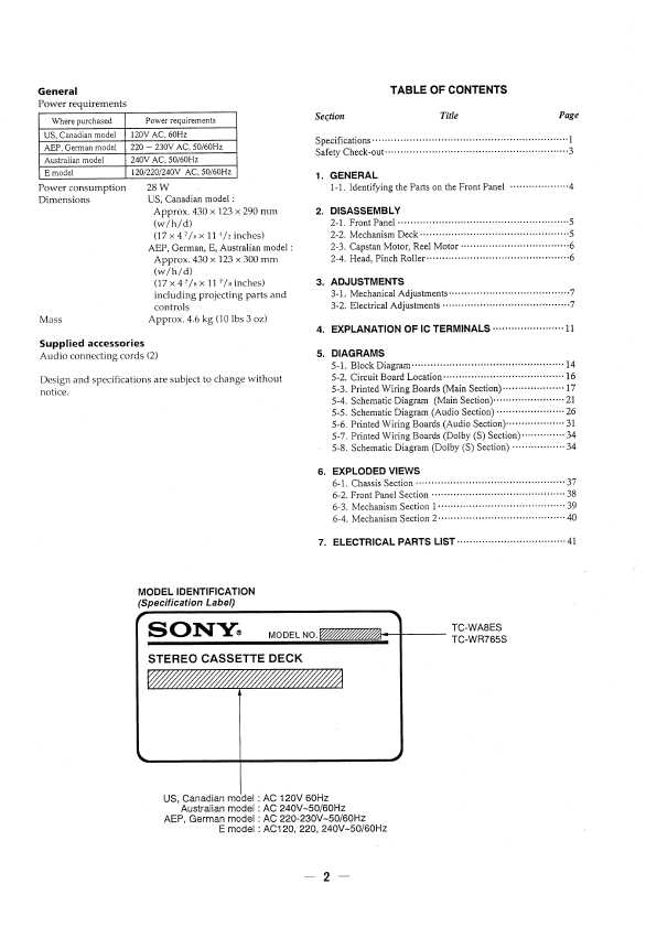 Сервисная инструкция Sony TC-WA8ES, TC-WR765S