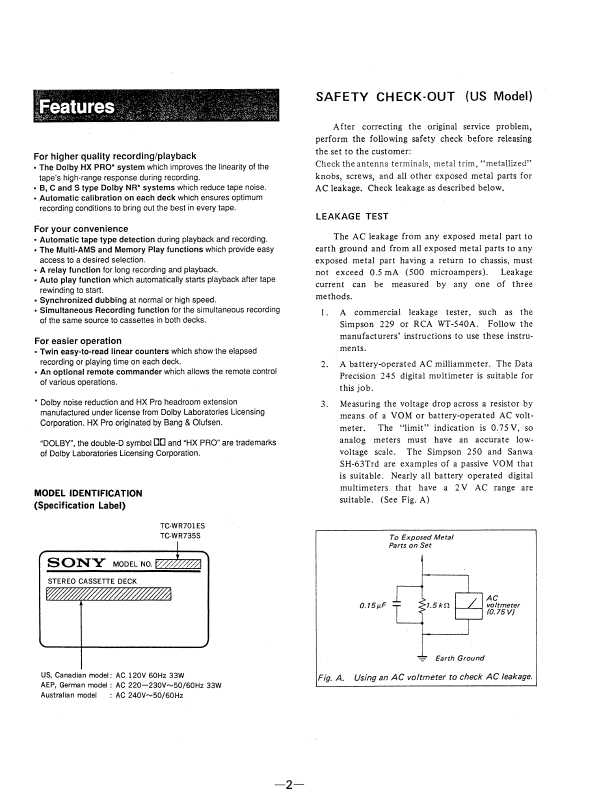 Сервисная инструкция Sony TC-WR701ES, TC-WR735S