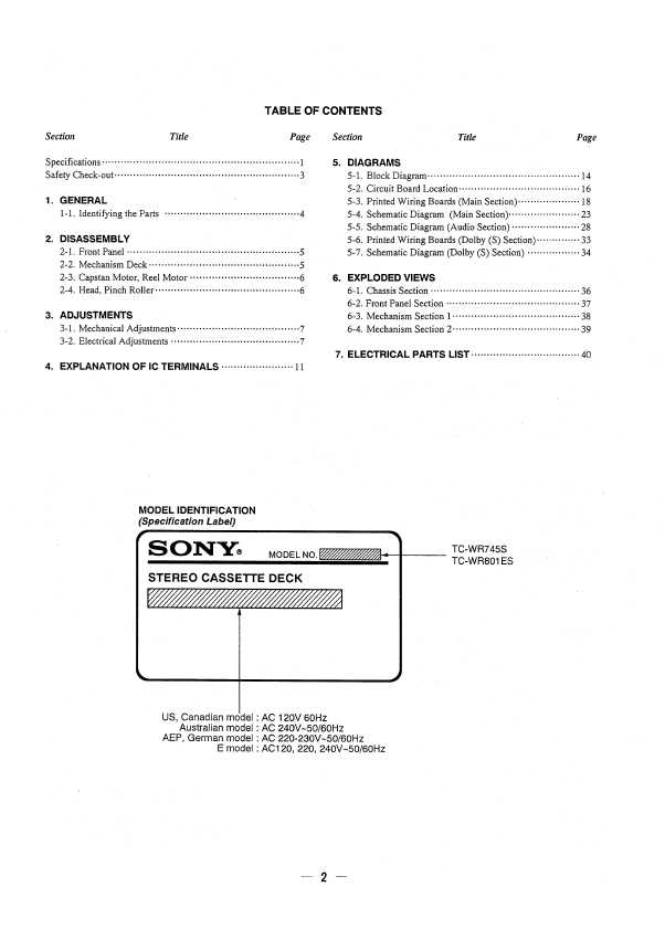 Сервисная инструкция Sony TC-WR745S, TC-WR801ES