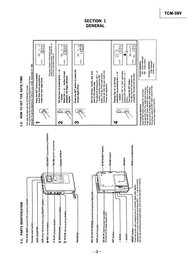 Сервисная инструкция Sony TCM-38V
