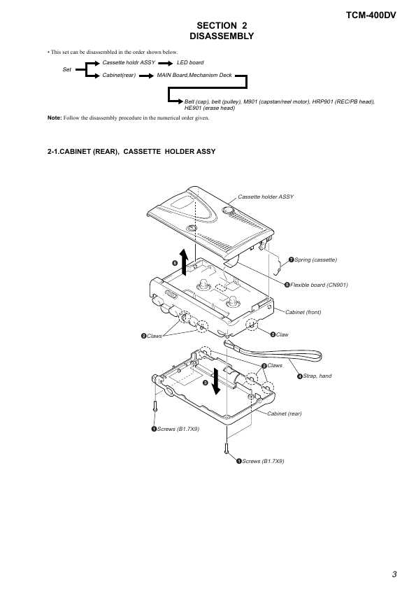 Сервисная инструкция Sony TCM-400DV
