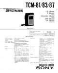 Сервисная инструкция Sony TCM-81, TCM-83, TCM-87