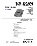 Сервисная инструкция SONY TCM-929, 939