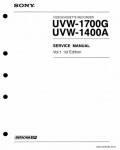 Сервисная инструкция SONY UVW-1400A, 1700G VOL.1, 1st-edition