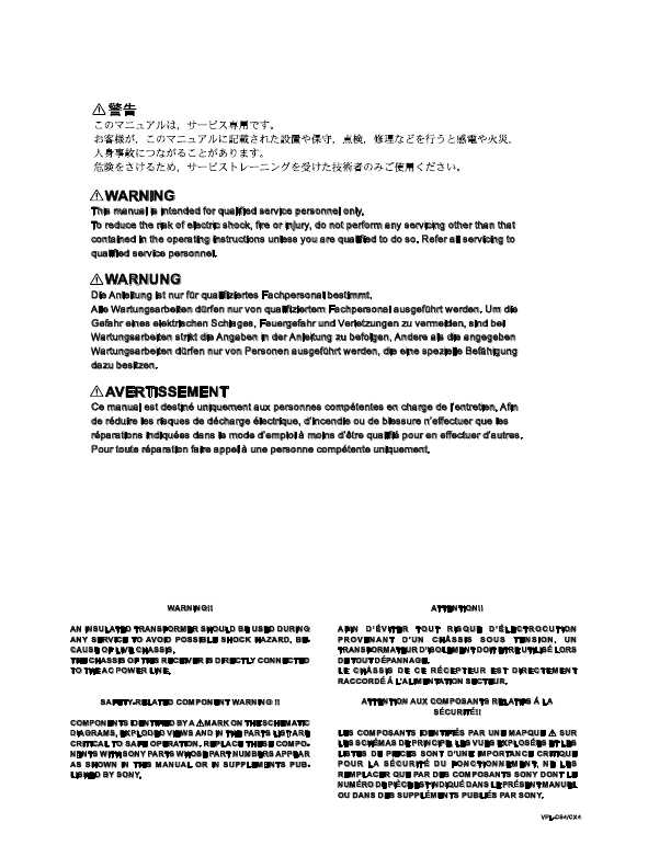 Сервисная инструкция Sony VPL-CS4, VPL-CX4