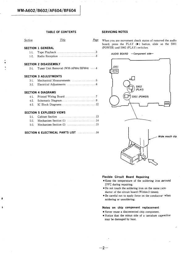 Сервисная инструкция Sony WM-A602, WM-B602, WM-AF604, WM-BF604