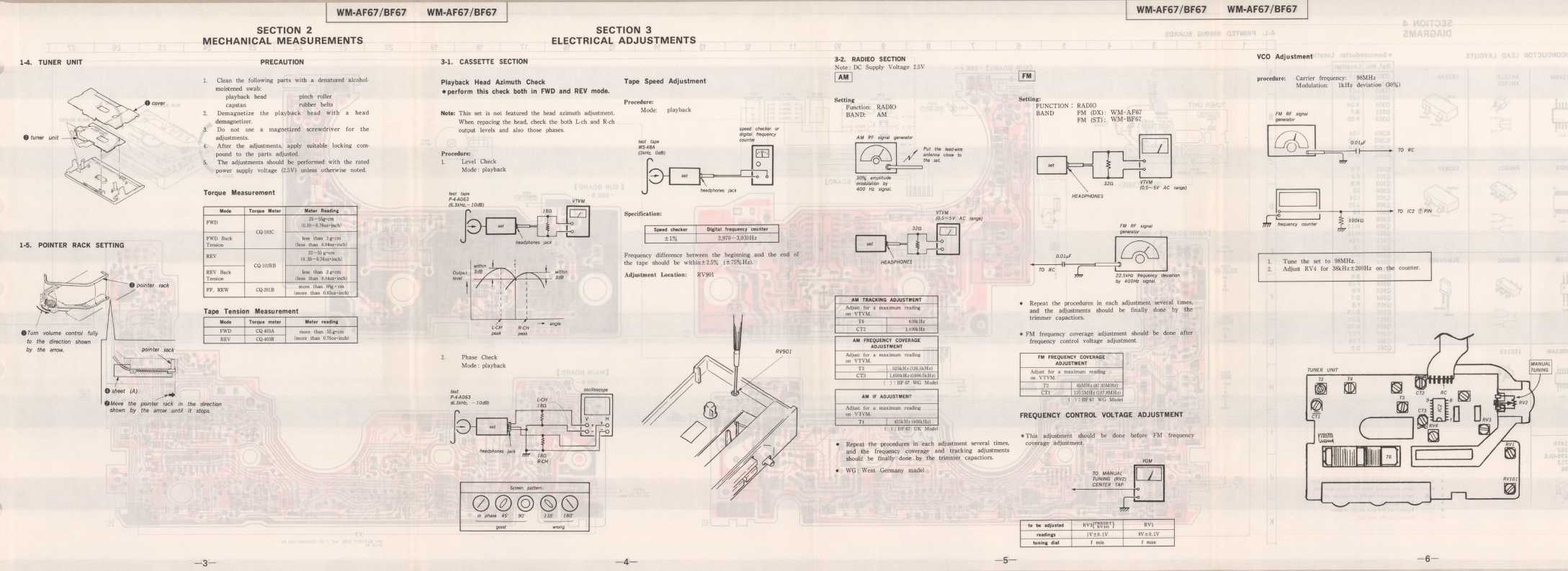 Сервисная инструкция Sony WM-AF67, WM-BF67