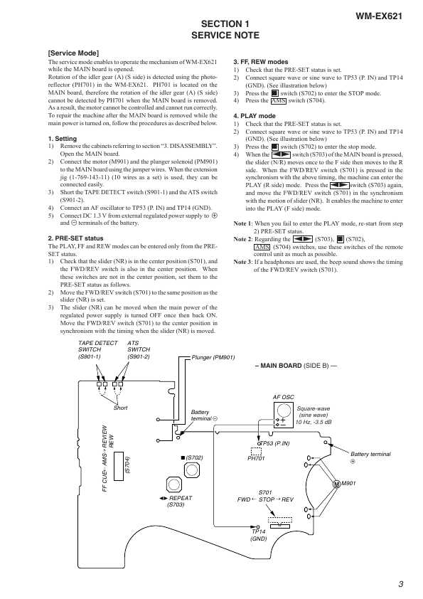 Сервисная инструкция Sony WM-EX621
