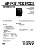 Сервисная инструкция Sony WM-FX321, WM-FX323, WM-FX325