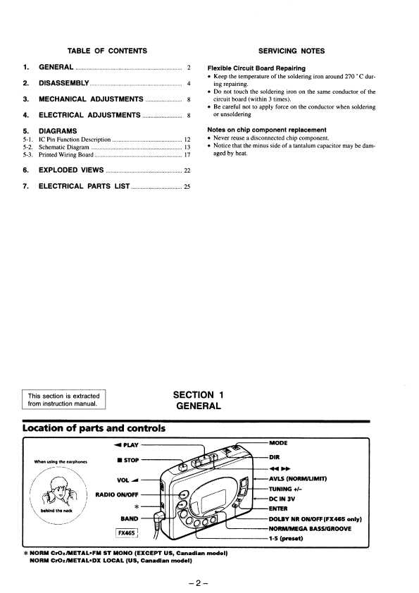 Сервисная инструкция Sony WM-FX463, WM-FX465