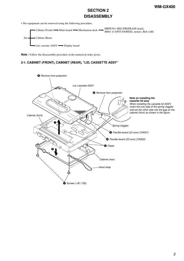Сервисная инструкция Sony WM-GX400