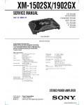 Сервисная инструкция SONY XM-1502SX, 1902GX V1.3