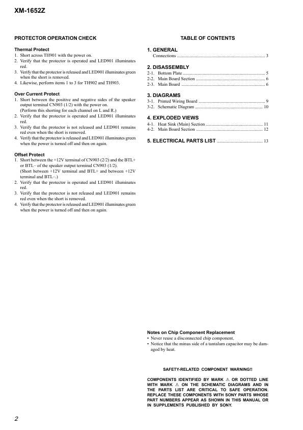 Сервисная инструкция Sony XM-1652Z