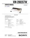 Сервисная инструкция Sony XM-2002GTW