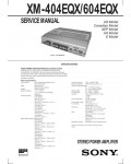 Сервисная инструкция Sony XM-404EQX, XM-604EQX