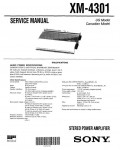 Сервисная инструкция Sony XM-4301