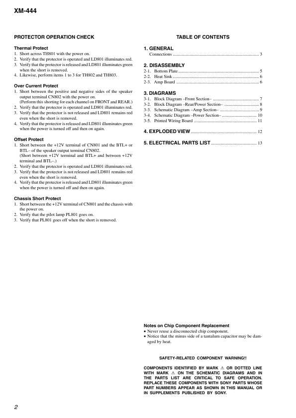 Сервисная инструкция Sony XM-444