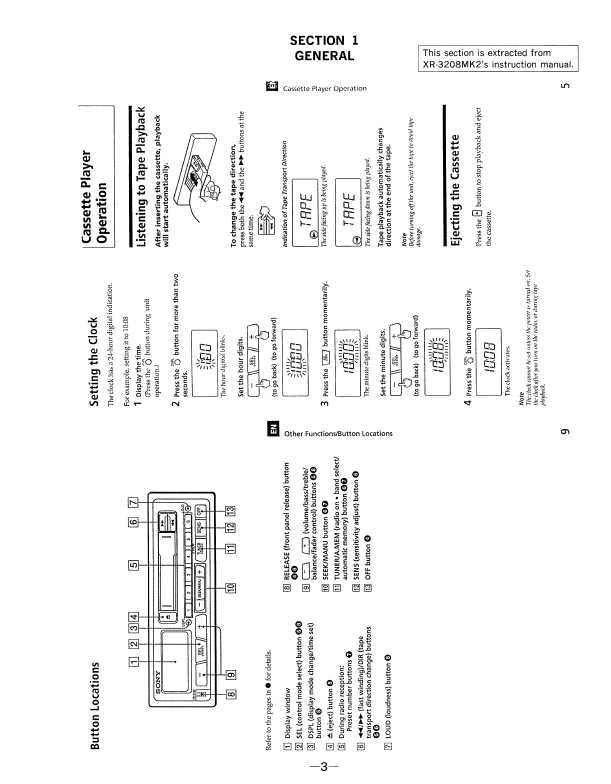 Сервисная инструкция Sony XR-3208MK2, XR-3501MK2, XR-3509
