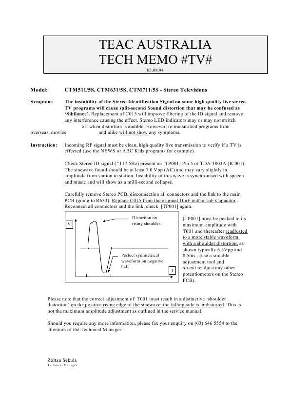 Сервисная инструкция Teac CT-M511