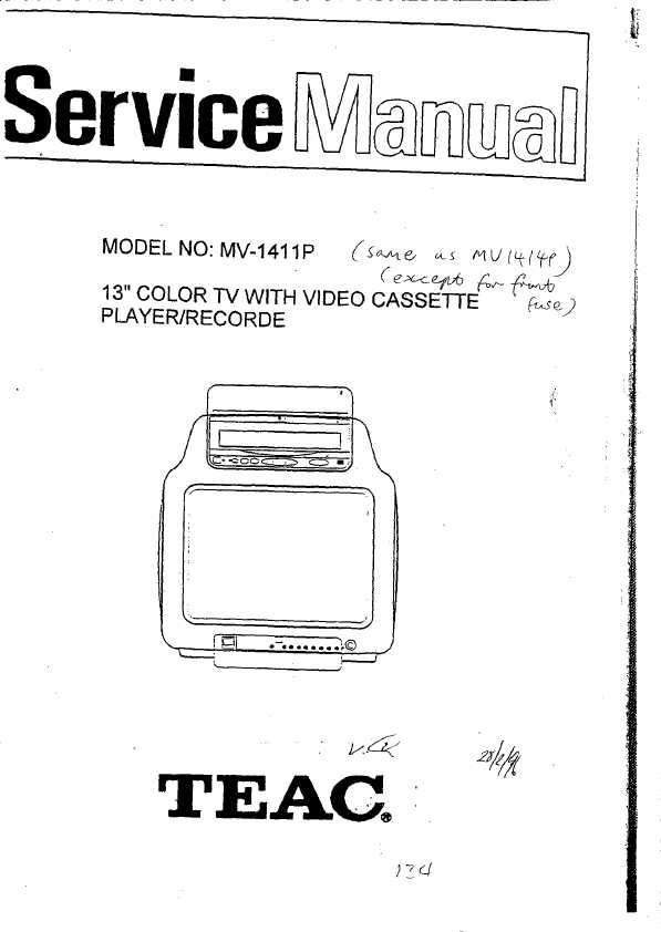 Сервисная инструкция Teac MV-1411