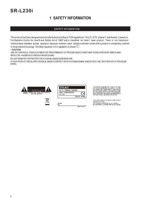 Сервисная инструкция Teac SR-L230I