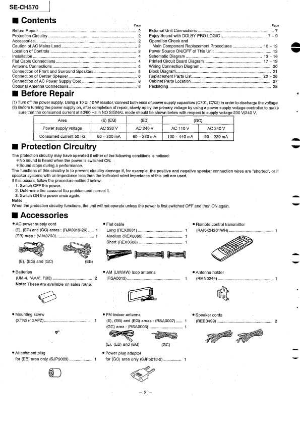 Сервисная инструкция Technics SE-CH570
