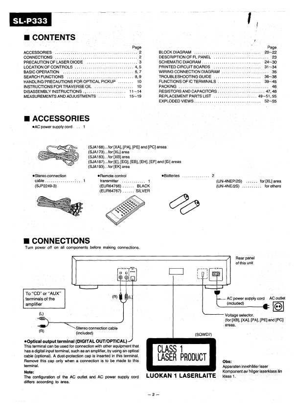 Сервисная инструкция Technics SL-P333