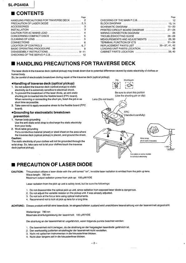 Сервисная инструкция Technics SL-PG440A