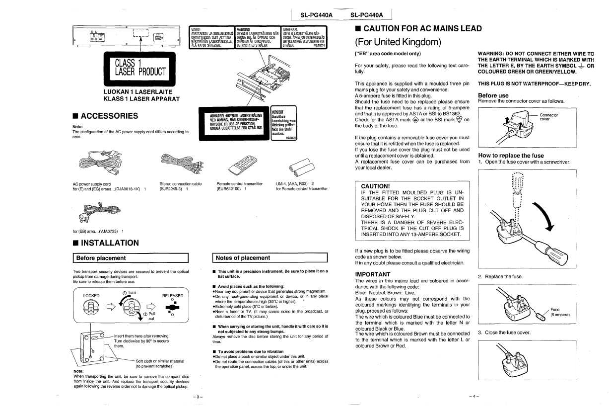 Сервисная инструкция Technics SL-PG440A