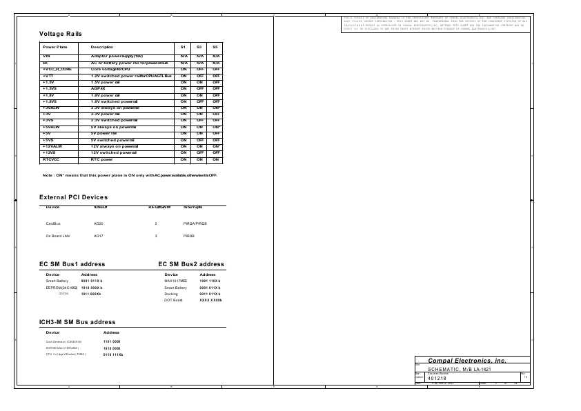 Схема Toshiba Satellite 1100 COMPAL LA-1421