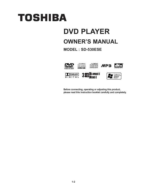 Сервисная инструкция Toshiba SD-530ESB 530ESE 530ESY