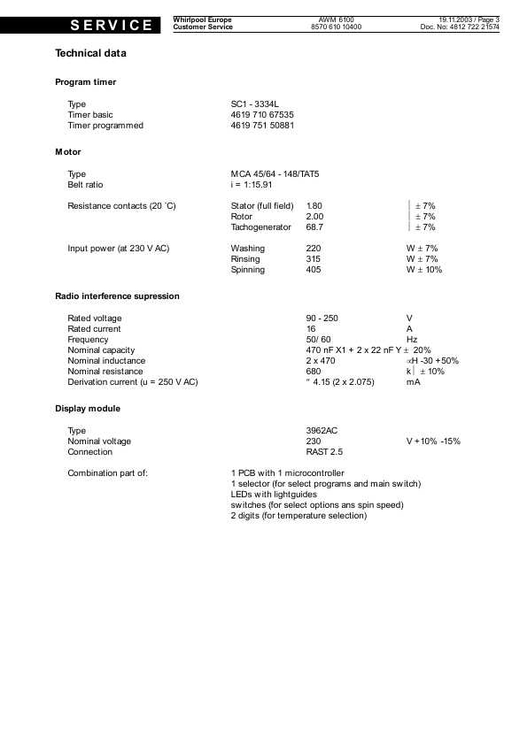 Сервисная инструкция Whirlpool AWM-6100