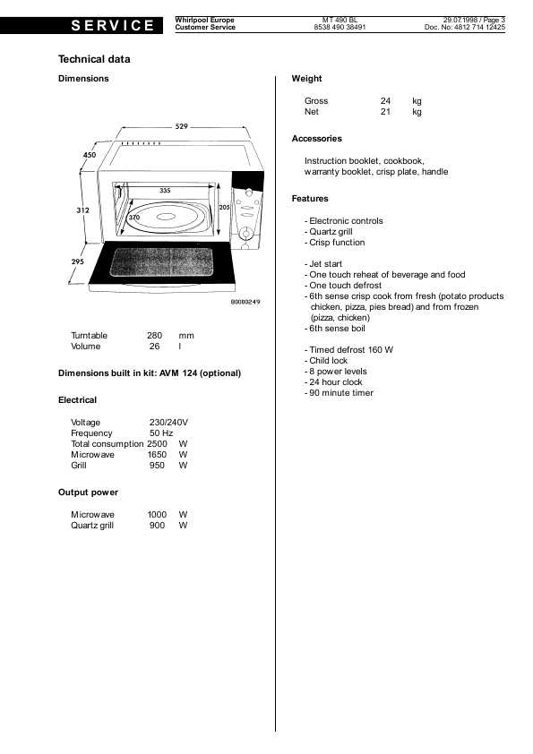 Сервисная инструкция Whirlpool MT-490