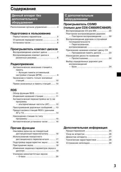 Инструкция Sony CDX-C4840R