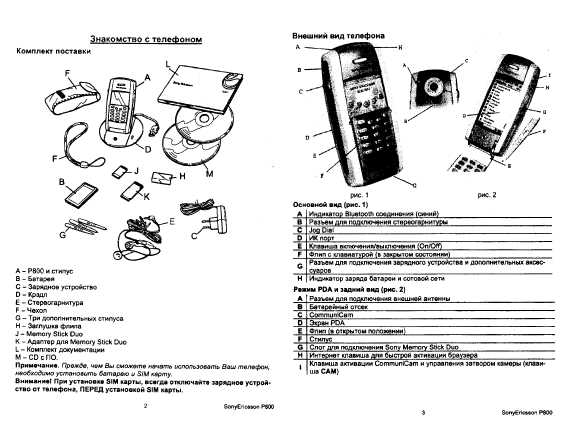 Инструкция Sony Ericsson P800