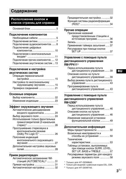 Инструкция Sony HT-DDW740