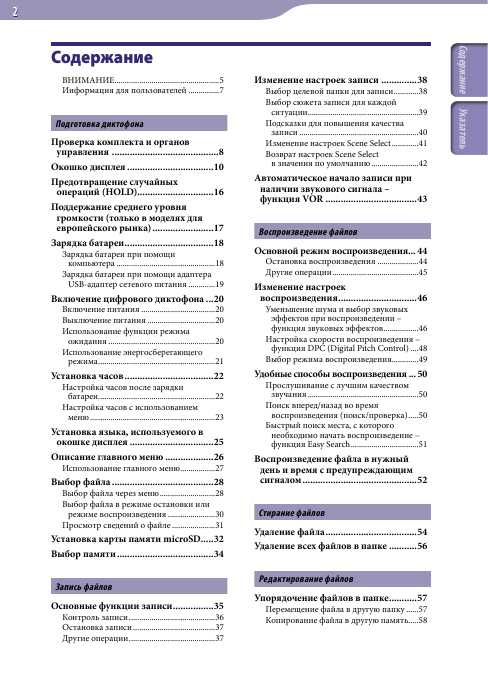 Инструкция Sony ICD-TX50