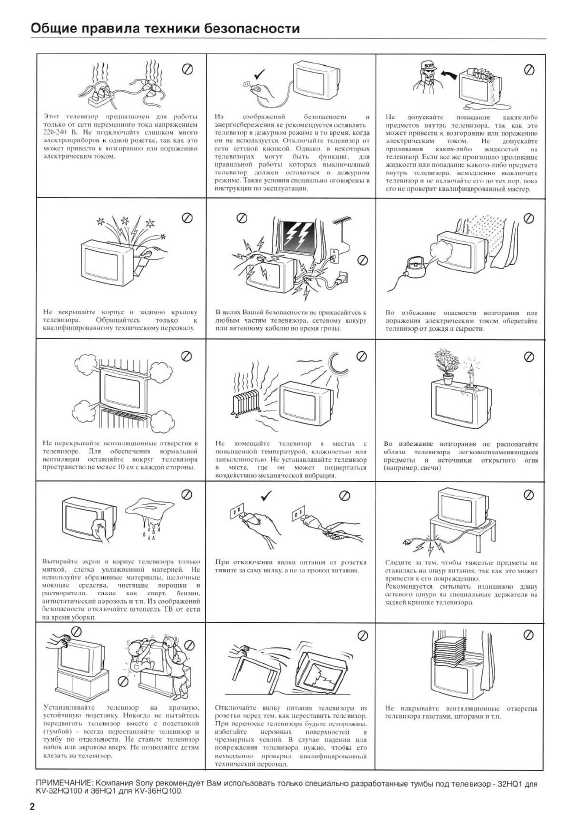 Инструкция Sony KV-36HQ100K