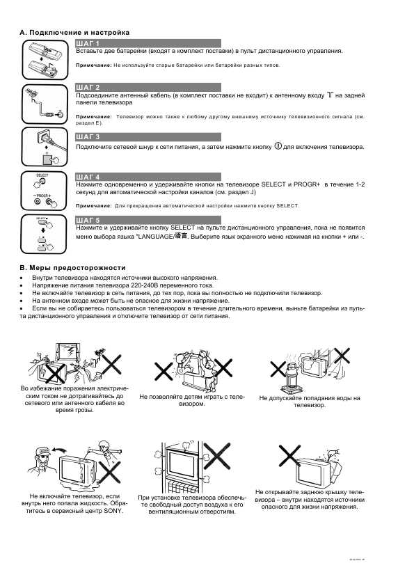 Инструкция Sony KV-TG21