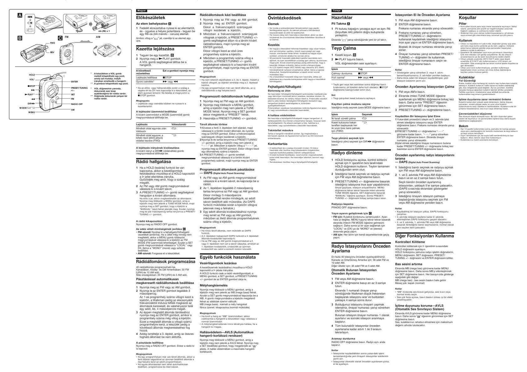 Инструкция Sony WM-FX488